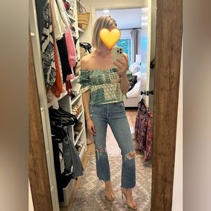 Stone cold fox 100% silk printed blouse - size 1